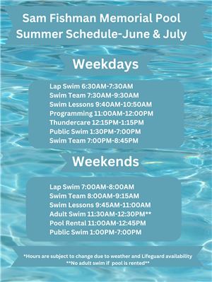 Pool Hours July